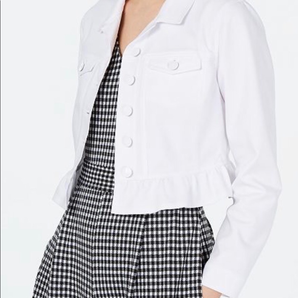 Calvin Klein ruffle-hem jacket